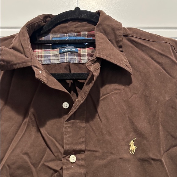 Polo by Ralph Lauren Men's Chocolate Button Down Shirt - Picture 2 of 6